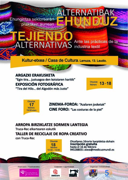 «Tejiendo alternativas, súmate al Comercio Justo», jornadas de sensibilización sobre el sector textil en Laudio